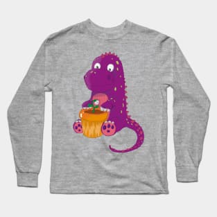 Dinosaurs and potted plants - friends for life Long Sleeve T-Shirt